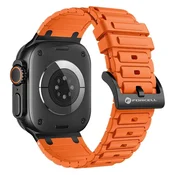FORCELL Pas za Apple Watch Forcell F-Design FA06 z luknjicami iz silikona, 42/44/45/49 mm, oranžen