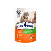 CLUB4PAWS CAT PIŠČANEC V OMAKI 100G