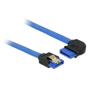 DeLock SATA 6 Gb/s ravni SATA prikljucak, okomiti, 20 cm, plavi s zlatnim kopcama, kabel 84989