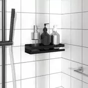 Polica za tuš mat crna 30x10x6 cm brušeni nehrdajuci celik 304