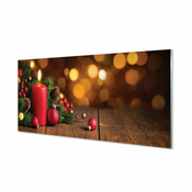 tulup.si Stenska plošča za kuhinjo Sveča vejice baubles table 125x50 cm