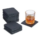 Northix Podstavki iz skrilavca 10x10 cm kvadratni set 16 kos