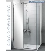 CONCEPT Tuš kabina Titan, Providno staklo 8mm, Srebrni ram, 100x70x195cm