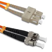 Qoltec SC/UPC - ST/UPC optični patchcord | Večmodni | 50/125 | OM2 | Duplex | 2 m