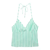 Pull&Bear Top PACIFIC svetlo zelena/bela