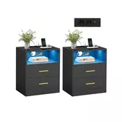 Songmics Set nočnih omaric 2 kosa 35x401x502 cm Črna