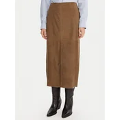 MAX&Co. Usnjeno krilo Guelfi 2526406011200 Rjava Straight Fit