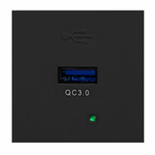 Orno Noen usbq, 45x45mm, modularna vrata s hitrim polnjenjem USB 3a/5v; 2a/9v; 1,5a/12v, črna