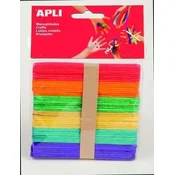 Apli paličice za popsicle 114 x 10 x 2 mm - mešanica barv 50 kosov