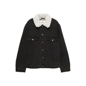 Pull&Bear Zimska jakna črn denim