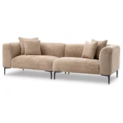 Casa Padrino luxury sofa sand/black 252 x 99 x H. 75 cm - living room sofa with 4 pillows - Living room furniture - Living room furnishings - Luxury furniture - Luxury furnishings
