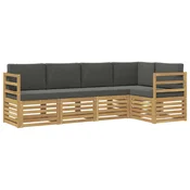 Set vanjskih sofa 5 pcs Bijela i antracit 245 x 126,5 x 73 cm