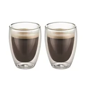 Kozarca za kavo, dvojno steklo, 150 ml, set 2 kos