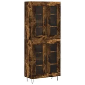 Vidaxl Visoka komoda dimljen hrast 69,5x34x180 cm inženirski les