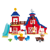 Stavebnica Dino Ranch Clubhouse PlayBig Bloxx BIG domcek so šmyklavkou a 2 figúrkami 168 dielov od 1,5-5 rokov BIG57183