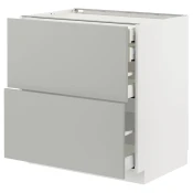 METOD / MAXIMERA Pod.orm.2front/2dnj/1srd/1vis.fiok, bela/Havstorp svetlosiva, 80x60 cm