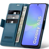 Overboard Ovitek za Samsung Galaxy A36 5G, sijoč liči , denarnica s preklopom, moder