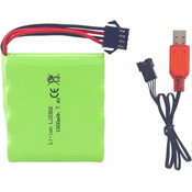YUNIQUE GREEN-CLEAN 1-delna polnilna baterija 7.4V 1000mah SM-4P z USB polnilnim kablom za DE36W DE65 NO.1809 RC Model igrače Avto plezalno vozilo