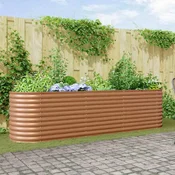 Povišena gredica Smeda 320 x 80 x 81 cm Celik - Efekt drva 320 x 80 x 81 cm