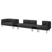 LILLEHEM Modul. sofa 5-sed s pom. stocicem, Gunnared/tamnosiva drvo