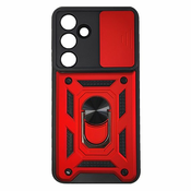 MaxMobile maskica za Samsung Galaxy S24 FE ANTI-SHOCK WITH RING crvena