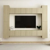 10-dijelni set TV ormarica boja hrasta sonome konstruirano drvo