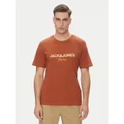 JACK & JONES Majica JORCANGGU rjasto rjava/limona/svetlo rumena/pastelno zelena