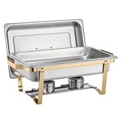 VEVOR Set za postrežbo hrane Chafing Dish Buffet pravokoten 4-delni 8 Qt zlata barva