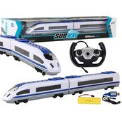 slomart Vlak LEAN TOYS na daljinsko vodenje, 65 cm, z lučmi, R/C, bel