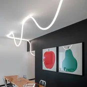 Artemide LED-svetlobna vrv La linea, 5 metrov, IP65 - Dnevna soba/jedilnica - Dizajn - bel - Plastika