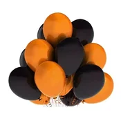 Mat baloni 28 cm, črni in oranžni, 20 kosov.