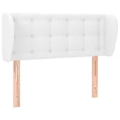 Vidaxl Vzglavje z ušesi belo 93x23x78/88 cm umetno usnje