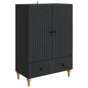 Vidaxl Strani šal Črna 66 x 34,5 x 95 cm Inženirski les
