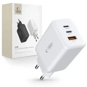 Tech-protect Polnilnik Tech-Protect C65W omrežni 2x USB-C PD 65W/USB-A QC 3.0 - bel
