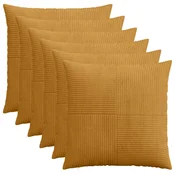 vidaXL Prevleka za blazino 6 pcs ALMELO Rumena 65 x 65 cm korduroy