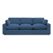 Modra sedežna garnitura iz rebrastega žameta 250 cm Belair – Bobochic Paris