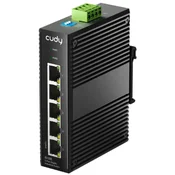 Cudy 5-portni Industrijski Gigabit switch IG1005, 5× GbE portova, zašticeni, sa dvostrukim napajanjem i IP40 zaštitom