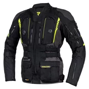 Motociklisticka jakna Rebelhorn Patrol crno-siva-fluo žuta