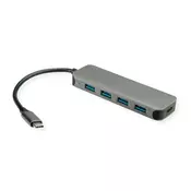 VALUE Hub Type-C - 4x USB 3.2 Gen 2, 1x PD, sivi 14.99.5038-10