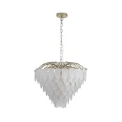 Searchlight 48970-6SB - Luster na lancu FEATHER 6xE14/60W/230V