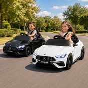 Costway Električni avto Mercedes-AMG 12V 2.4G z daljinskim upravljalnikom bel