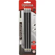 SVINČNIK GRAFITNI OPTIMA HB Z RADIRKO 4/1, BLISTER