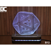 Black Cut 3D Lampa Zvezda Bela