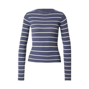 PIECES Pulover temno modra/bela