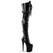 Pleaser Flamingo-3028 Blk Str Pat/Blk 37