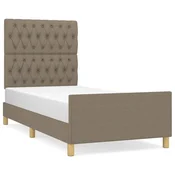Vidaxl posteljni okvir brez vzmetnice Taupe 90x190 cm Tkanina