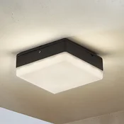 Lucande LED stropna svetilka Thilo, 16 cm, antracit, senzor, IP54 - Sodobni - antracitna, bela - Plastika