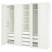 PAX / GULLABERG Kombinacija garderobera, bela/bela, 250x60x236 cm