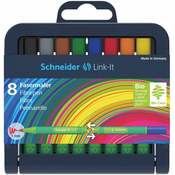 Set flomastera Schneider - Link-It, 8 boja, u kutiji sa stalkom