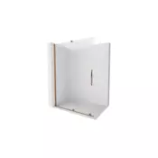 Mexen Velar drsna tuš stena Walk-in 130 x 200 cm, mraz 8 mm, rožnato zlato - 871-130-000-33-60
